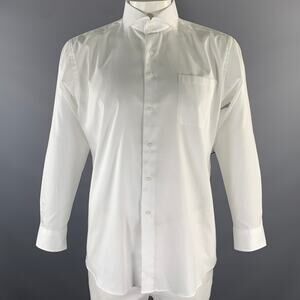 SUIT SELECT Size L White Cotton Cutaway Collar Long Sleeve Shirt